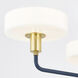 Aston 3 Light 24.25 inch Aged Brass/Slate Blue Chandelier Ceiling Light
